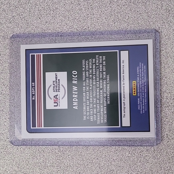 2023 Panini USA Stars and Stripes Athelete Development Program Andrew Rico Auto - Picture 2 of 2